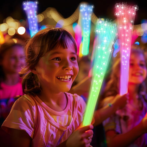 JSronms 48 PCS Fiber Optic Wand,Glow Fiber Optic Wands,Glow in The Dark Party,Glow Wands led Light up Party Favors