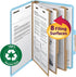Smead 100% Recycled Pressboard Classification File Folder, Legal Size, 3 Dividers, 3" Expansion, Blue, 10 per Box