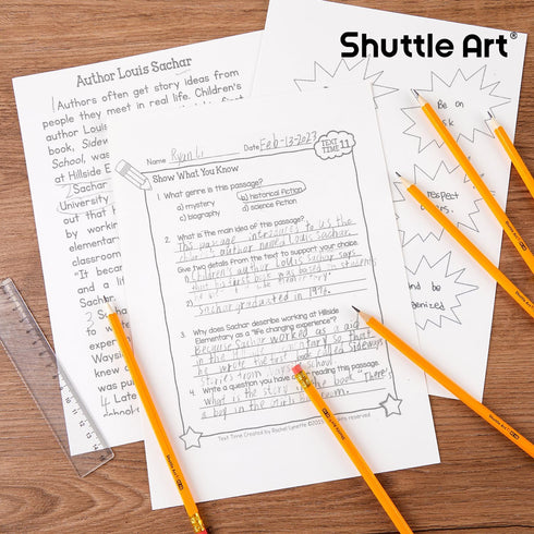 Shuttle Art 180 Pack Pencils Bulk, 2 HB, Pre-sharpened Pencils with Top Erasers
