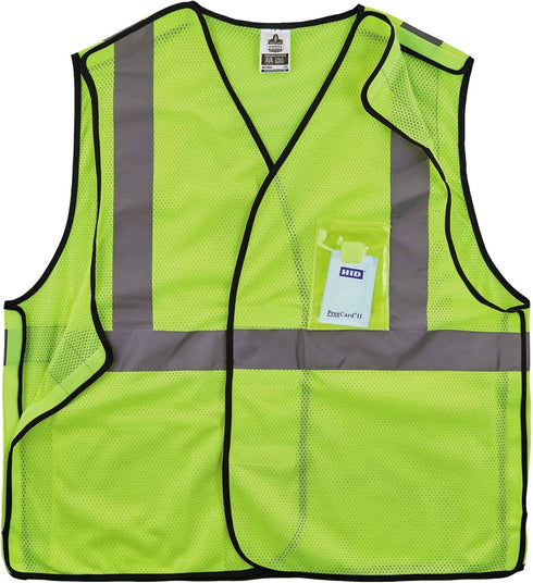 Ergodyne GloWear 8216BA ANSI High Visibility Breakaway Reflective Safety Vest, Lime, Small/Medium, ID Badge Holder