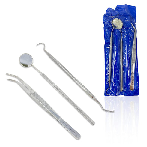 Cynamed Dental Tools Oral Care Kit, Stainless Steel Dental Hygiene Set, Tooth Scraper Tartar Scaler Tweezers Mouth
