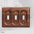 3-Gang Solid Walnut Triple Switch Plate Light Switch Wall Cover for Decorative and Functional Home Accents