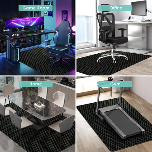 60"x46" Vicwe Office Chair Mat for Hard Floor, Anti-Slip PVC Computer Chair Mats for Gaming, Easy Glide for Chairs