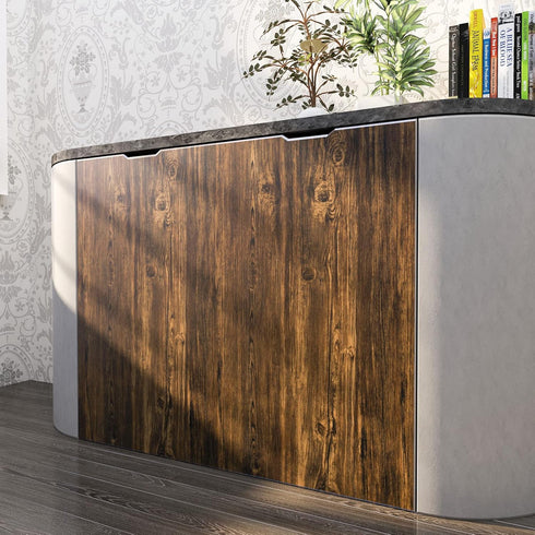 YENHOME Distressed Wood Wallpaper 17.7"x118" Peel and Stick Waterproof Brown Thick Faux Wood Contact Paper