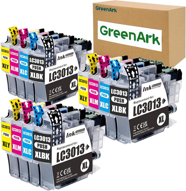 GREENARK Compatible Ink Cartridge Replacement for Brother LC3013, High Yield Ink for MFC-J491DW, MFC-J497DW,