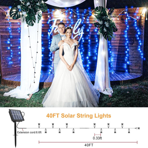 2 Pack 80FT 240 8 Solar String Lights Outdoor Waterproof, LED String Lights for Outside, Modes Green Wire Twinkle Fairy