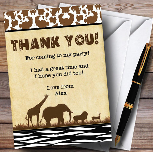 The Card Zoo Jungle Safari Animal Print Party Thank You Cards