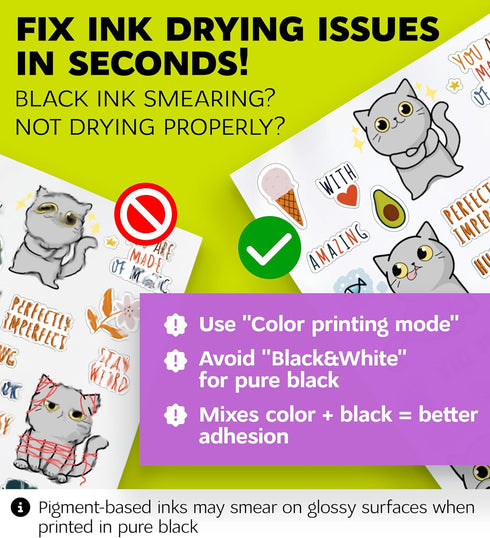 50 8.5 11, Premium Printable Vinyl Sticker Paper for Inkjet Printer and Laser - White Matte Sticker Paper Waterproof