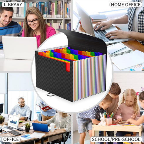 Expanding File Folders Accordion Organizer with 24 Pockets, Letter Size Document Folder for Storage