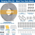 220FT 1/16" 304 Wire Rope Kit - String Light Hanging Kit Vinyl Coated Stainless Steel Cable with Turnbuckles for String