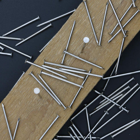 240pcs Hardware Nails, 1-1/2 Inches Nickel Plated Hanging Nails for Picture, Wood, Long, Wire Nails