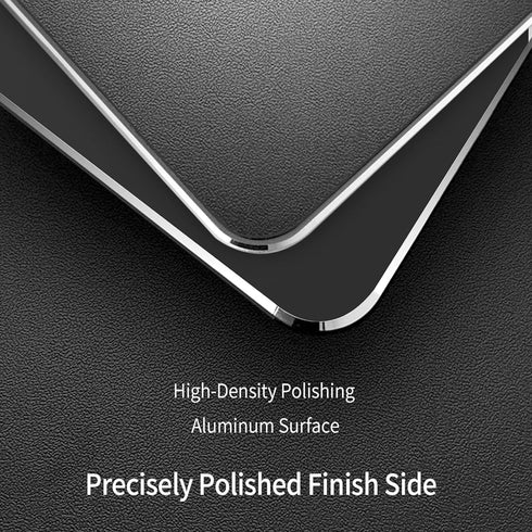 Metal Aluminum Mouse Pad, Thin Hard Double Sided Waterproof Mouse Mat for Office and Gaming, 9.45 x 7.87 Inch, Black