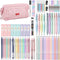 Nicpro 78 PCS Aesthetic School Supplies, Cute Pen Case, 12 Pastel Highlighters, 12 Gel Pens, 10 Mechanical Pencils