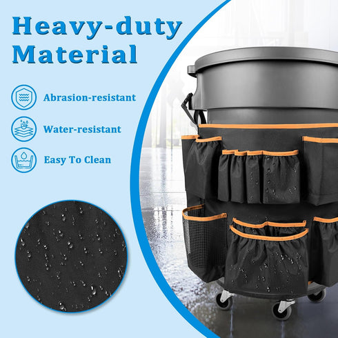 32-55 13 HODRANT Trash Can Caddy Bag Fit Gallon Garbage Bin, Cleaning Caddy Bag with Adjustable Buckle for Industrial