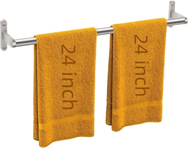 24 Inch Wall Mounted Bathroom Towel Bar, Modern Heavy Duty Stainless Steel Bath Towel Holder, Brushed Nickel