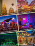 66Ft 200 4th 24 LED RGB Color Changing of July Fairy Lights Plug in, Waterproof String Lights with Remote for Outdoor