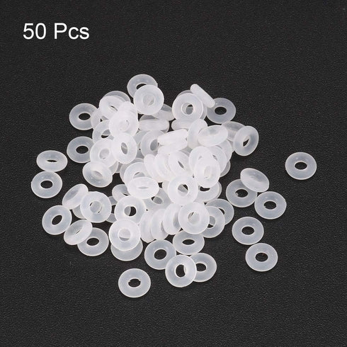 uxcell Silicone O-Rings, 8mm OD 5mm ID 1.5mm Width VMQ Seal Gasket for Compressor Valves Pipe Repair, White, Pack of 50