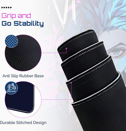 Large Gaming Mouse Pad 31.5 x 11.8 Inches - XXL Extended Desk Mat with Non-Slip, Water-Resistant Anime Cute Girl Design