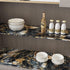 CRE8TIVE Glossy Slate Gold Marble Contact Paper, Peel and Stick Waterproof Vinyl for Kitchen Countertops, 12"x80"