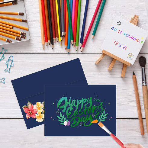 Navy Blue A6 Envelopes for Invitations, 4x6 Self Seal Envelopes for Weddings, Greeting Cards, Baby Showers (4.75 x 6.5