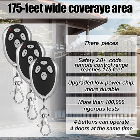 Kingdder 3 4 LM123 433.92mhz Programming Pcs Channels Gate Opener Remote Compatible with Aleko Garage Door Remote