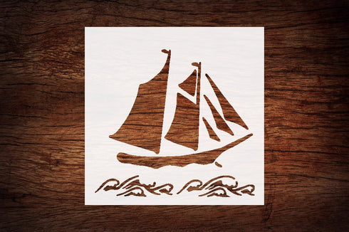 Custom Nautical Ship & Sailing Stencil, 5.5" x 5.5" - Maritime Design for Ocean-Inspired Crafts