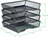 SETTFRFE 4-Tier Letter Tray Desk Organizer - Mesh Stackable File Trays for Desktop Paper Storage, Black