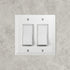 Questech Decor Double Rocker Light Switch Cover, 2-Gang Electrical Wall Plate, Double Switch Standard Size GFCI Receptacle Cover, Decorative Bevel Edge, Bright White Polished by Questech