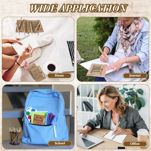 Geyoga 72 Pcs Employee Appreciation Gifts Set, Inspirational Spiral Kraft Notebooks with Motivational Bamboo Pens.