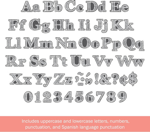 Barker Creek 234-Piece Chalkboard Letter Pop-Outs, Multicolor 4” Letters, Numbers & Punctuation Marks