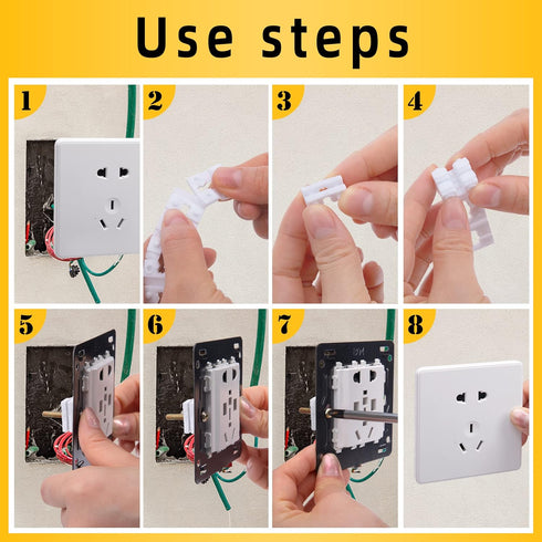 96 Pcs Switch and Receptacle Spacer for Loose Outlet Plug Fix, Electrical Extender Outlet Shims with Screws