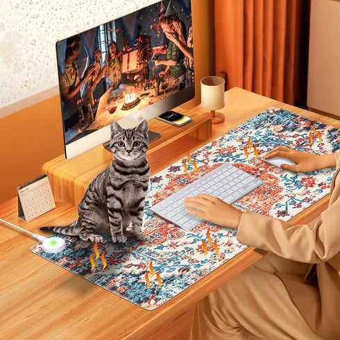 iLeadon Heated Mouse Pad, Electric Warm Desk Mat with 3 Heating Levels & 3 Auto Shut-Off Levels, 35.4" x 15.7" Large