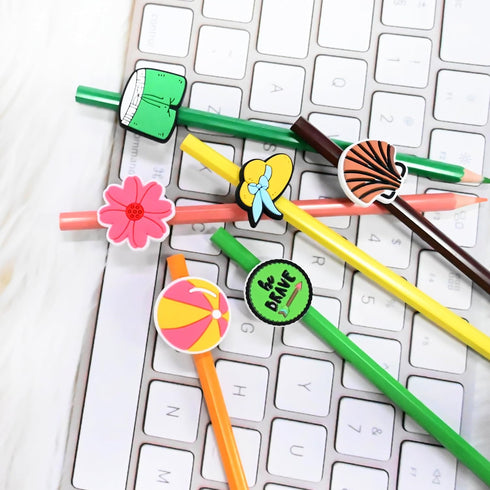 XHAOYEAHX 100PCS Summer Theme Pencil Topper Charms, Ocean Pen Charms for Classroom Student Gifts