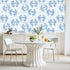 Kanworse 17.7"x394" Peel and Stick Wallpaper Blue Crab Watercolor Soft Waves Delicate Details Contact Paper Removable