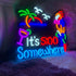5:00 Jigsaw Puzzle IT'S FIVE OCLOCK SOMEWHERE Neon Light Sign, Man Cave Men LED Light, Home Wall Signs Gifts
