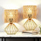 Hamilyeah Gold Table Lamps Set of 2, Boho Rattan Bedside Lamps with