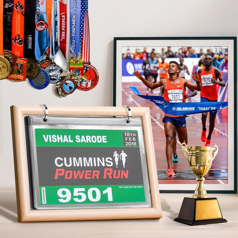 Album, 20 Sleeves/Pack Race Bib Holder, Bib Number Sleeves, Vinyl Sheet Protectors, Runner's Race Bib Display Holder