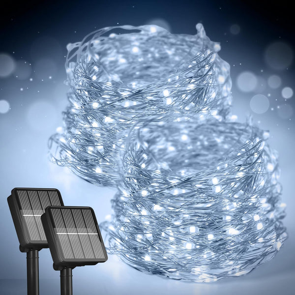 2-Pack Solar String Lights for Outside, 400 LED 144Ft Solar Fairy Lights