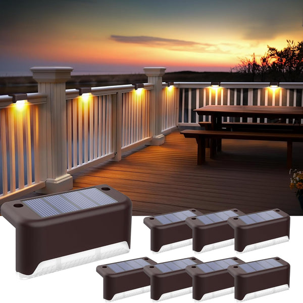 SOLPEX Solar Fence Lights Outdoor, Solar Step Lights Waterproof LED Deck Lights