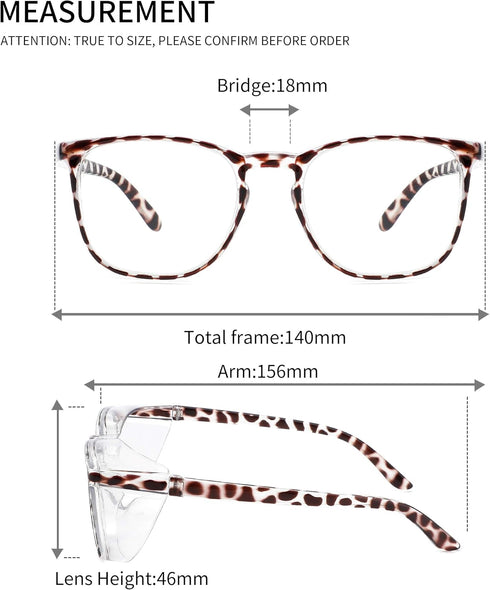 Safety Glasses Anti Fog Goggles, Blue Light Blocking Protective Eyewear for Men Women, 2 Pack (new-leopard+black)