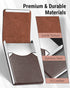 MaxGear Business Card Holder, PU Leather & Stainless Steel Case for Men or Women, RFID Blocking, Coffee