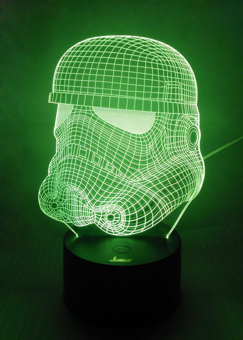 Stormtrooper 3D Night Light, LED Illusion Lamp with 7 Color Changing Lights, Acrylic Flat Base & USB Charger for Home