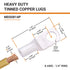 SELTERM 2pcs 8 AWG 1/4" Stud Tinned Copper Wire Lugs, Battery Lugs, Ring Terminals, Battery Cable Ends, 8 Gauge Ring Terminal Connectors, UL Marine Grade Electrical Battery Terminal Connectors