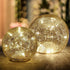 Mercury Crackle LED Glass Globe Ball Lamp with Timer, Battery Operated Night