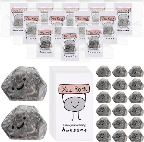 Huwena 50 Sets Inspirational You Rock Employee Appreciation Gifts Smile Resin Stone