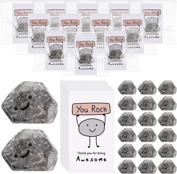 Huwena 50 Sets Inspirational You Rock Employee Appreciation Gifts Smile Resin Stone