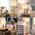 WOLEILEJIN 13" 13" 10" Lamp Shade for Table Lamps, Beige Line Drum lamp shade for floor lamps Top x Bottom x High
