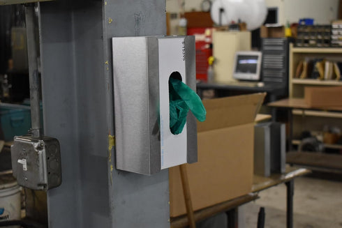 American Made Stainless Steel Wall Mountable Glove Box Holder/Dispenser for Easy Storage and Dispensing
