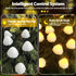 OZS 2PK 32LED 55FT 8 Mushroom Solar Garden Lights Outdoor, Solar String Lights Waterproof with Lighting Modes, Solar