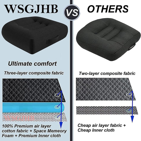 Adult Booster Seat Cushion, Car Seat Cushions for Short People/thick Office Chair Booster Seat Increase Field of View
